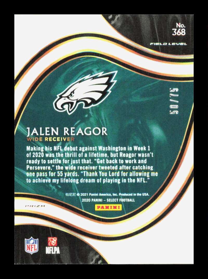 Load image into Gallery viewer, 2020 Panini Select Tri Color Prizm Jalen Reagor #368 Rookie RC /75 Eagles  Image 2
