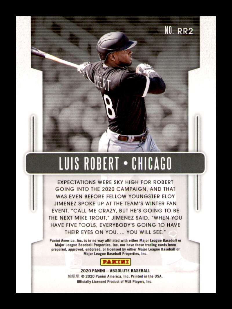 Load image into Gallery viewer, 2020 Panini Absolute Rookie Round Up Silver Luis Robert #RR2 Rookie RC /99  Image 2
