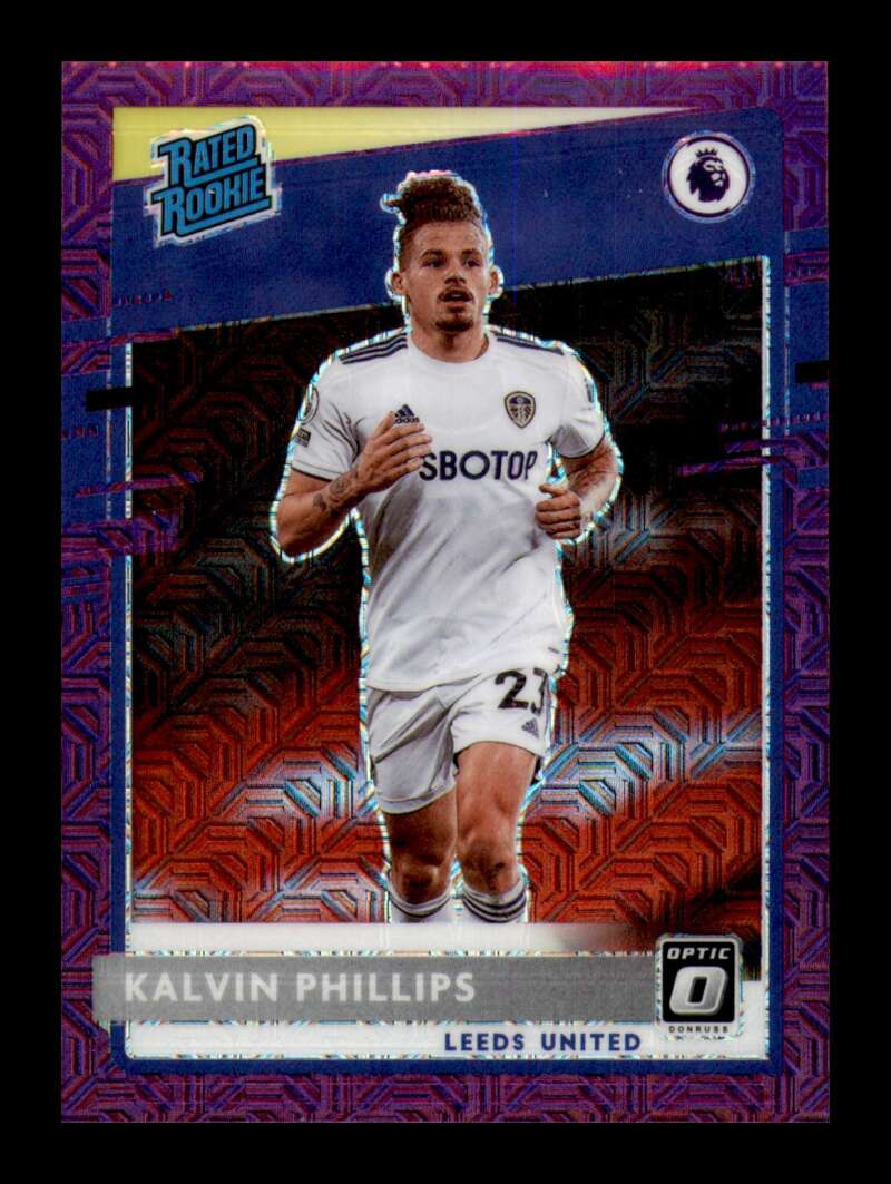 Load image into Gallery viewer, 2020-21 Panini Donruss Optic EPL Purple Mojo Prizm Kalvin Phillips #4 Leeds United Rookie RC  Image 1
