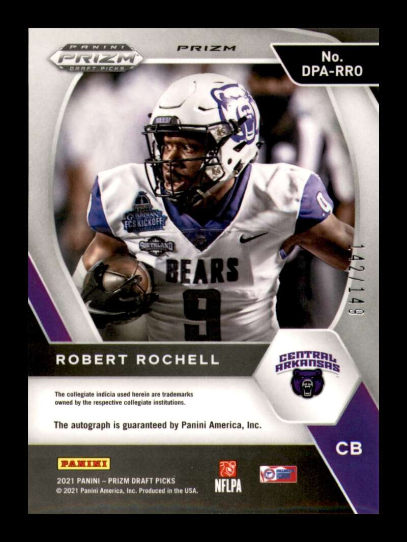 Load image into Gallery viewer, 2021 Panini Prizm Draft Blue Prizm Auto Robert Rochell #DPA-RRO Green Bay Packers Rookie RC /149  Image 2
