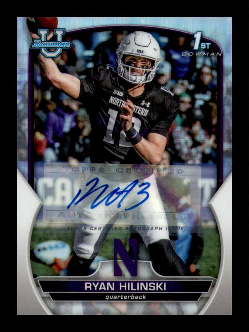 Load image into Gallery viewer, 2022 Bowman Chrome University Refractor Auto Ryan Hilinski #66 Northwestern Rookie RC /499  Image 1
