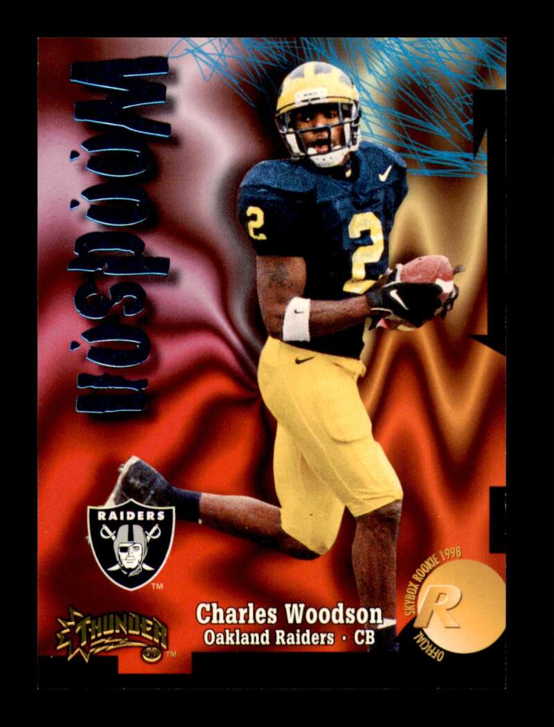 Load image into Gallery viewer, 1998 SkyBox Thunder Charles Woodson #250 Oakland Raiders Rookie RC  Image 1
