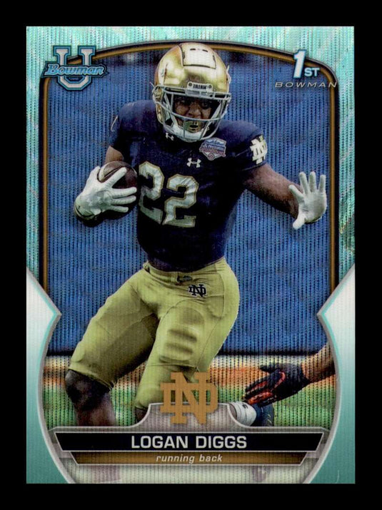 2022 Bowman Chrome University Aqua Wave Refractor Logan Diggs 