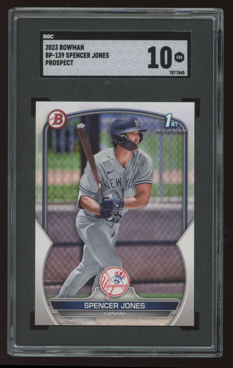 Load image into Gallery viewer, 2023 Bowman Spencer Jones #BP-139 Rookie RC SGC 10 Image 1
