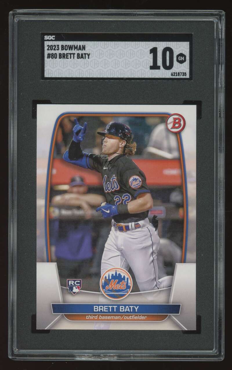 Load image into Gallery viewer, 2023 Bowman Brett Baty #80 Rookie RC SGC 10 Image 1

