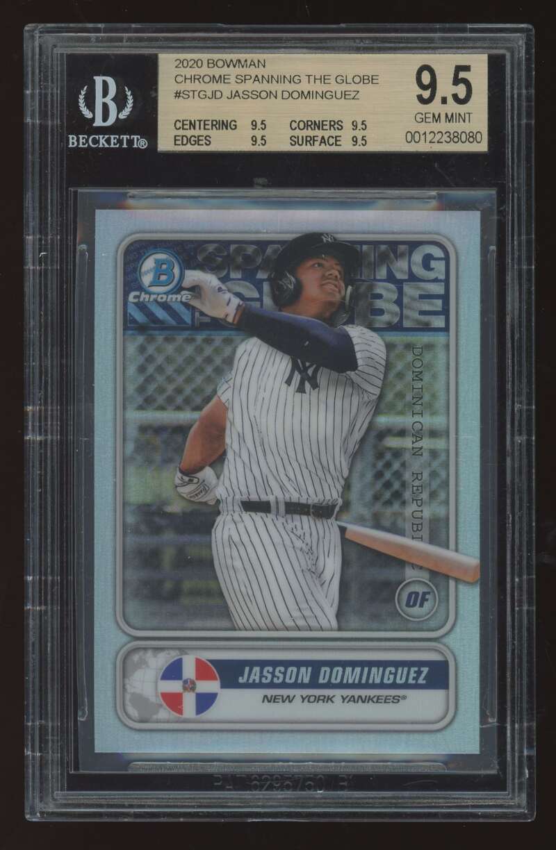 Load image into Gallery viewer, 2020 Bowman Chrome Spanning the Globe Jasson Dominguez #STG-JD Rookie RC BGS 9.5 Image 1
