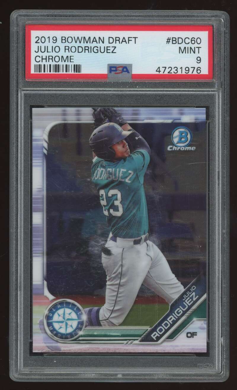 Load image into Gallery viewer, 2019 Bowman Draft Chrome Julio Rodriguez #BDC-60 Rookie RC PSA 9 Image 1

