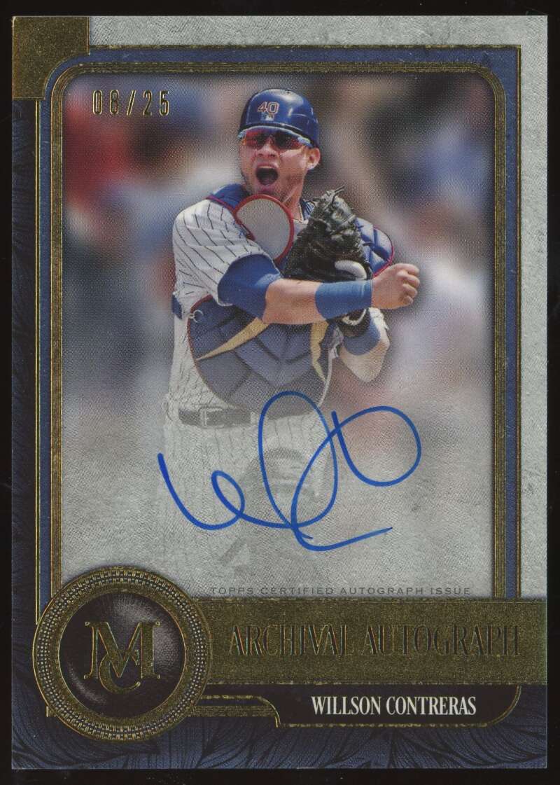 Load image into Gallery viewer, 2019 Topps Museum Collection Archival Autograph Gold Willson Contreras #AA-WC Chicago Cubs Auto /25  Image 1
