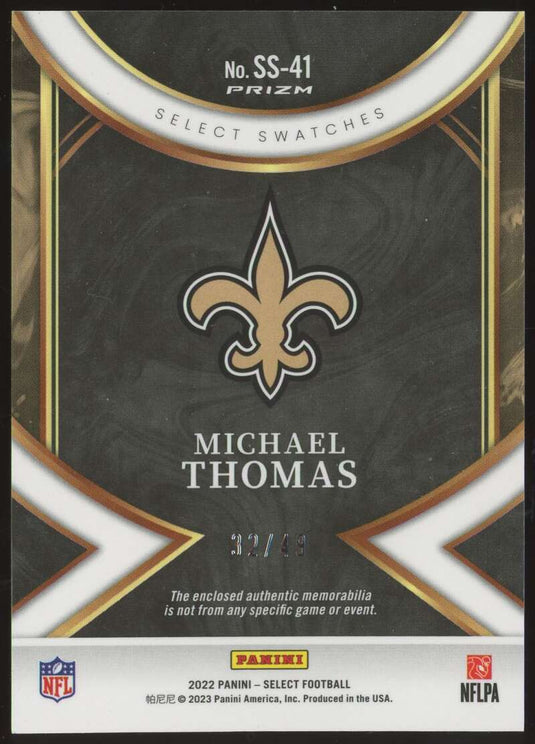 2022 Panini Select Swatches Copper Prizm Michael Thomas