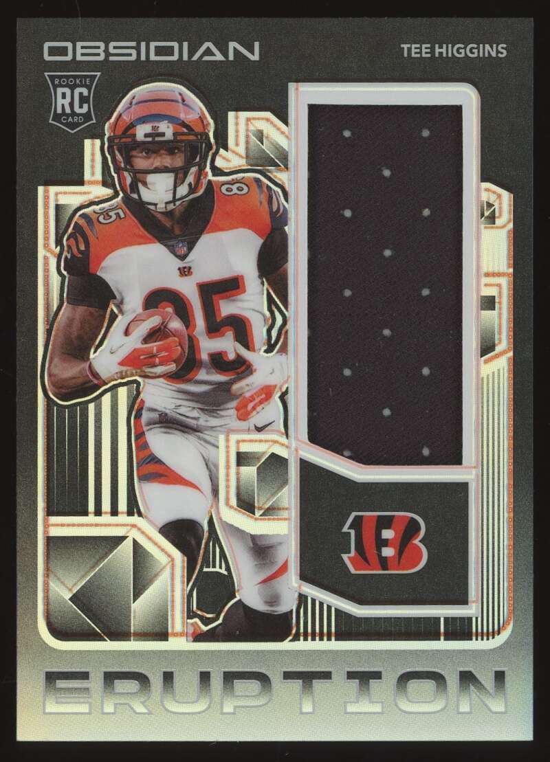 Load image into Gallery viewer, 2020 Panini Obsidian Eruption Electric Etch Orange Tee Higgins #RE-13 Cincinnati Bengals Rookie RC Relic /75  Image 1
