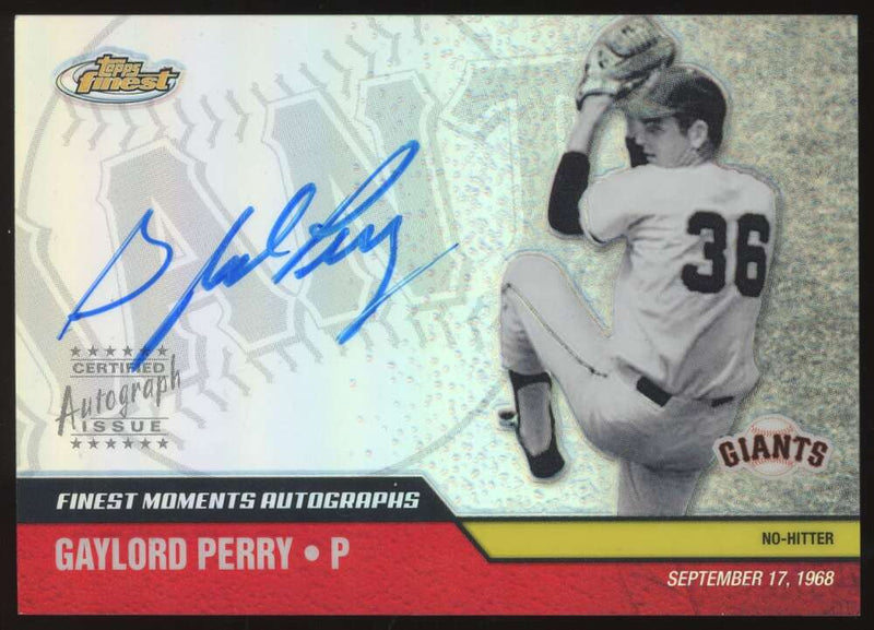 Load image into Gallery viewer, 2002 Topps Finest Moments Autographs Gaylord Perry #FMA-GP San Francisco Giants Auto  Image 1
