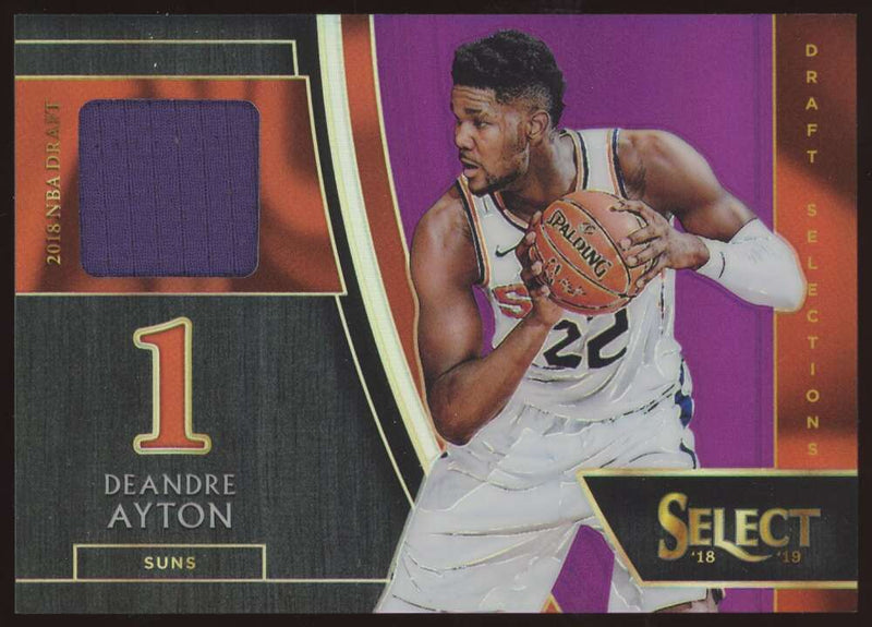 Load image into Gallery viewer, 2018-19 Panini Select Draft Selections Purple Deandre Ayton #DS-DAY Phoenix Suns Rookie RC Relic /99  Image 1
