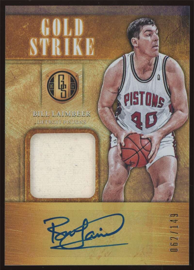 Load image into Gallery viewer, 2016-17 Panini Gold Standard Gold Strike Auto Bill Laimbeer #25 Detroit Pistons /149  Image 1
