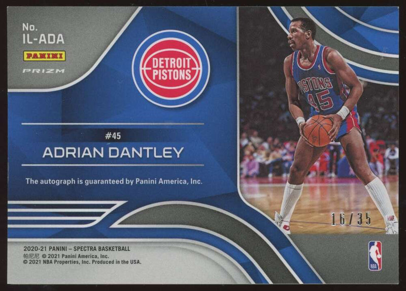 Load image into Gallery viewer, 2020-21 Panini Spectra Illustrious Legends Astral Auto Adrian Dantley #IL-ADA Detroit Pistons Auto /35  Image 2
