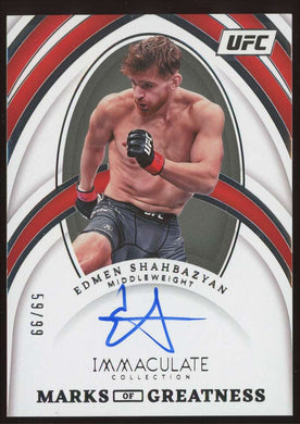2022 Panini Immaculate Collection UFC Marks of Greatness Auto Edmen Shahbazyan 