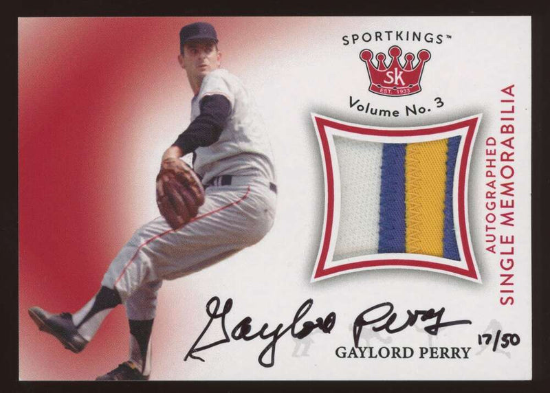 Load image into Gallery viewer, 2022 Sportkings Volume 3 GU Patch Auto Gaylord Perry #AM-GP Autograph /50 Image 1
