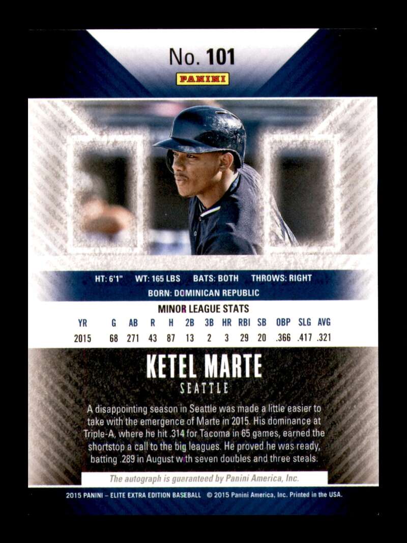 Load image into Gallery viewer, 2015 Panini Elite Extra Edition Auto Ketel Marte #101 Seattle Mariners Rookie RC Autograph Image 2
