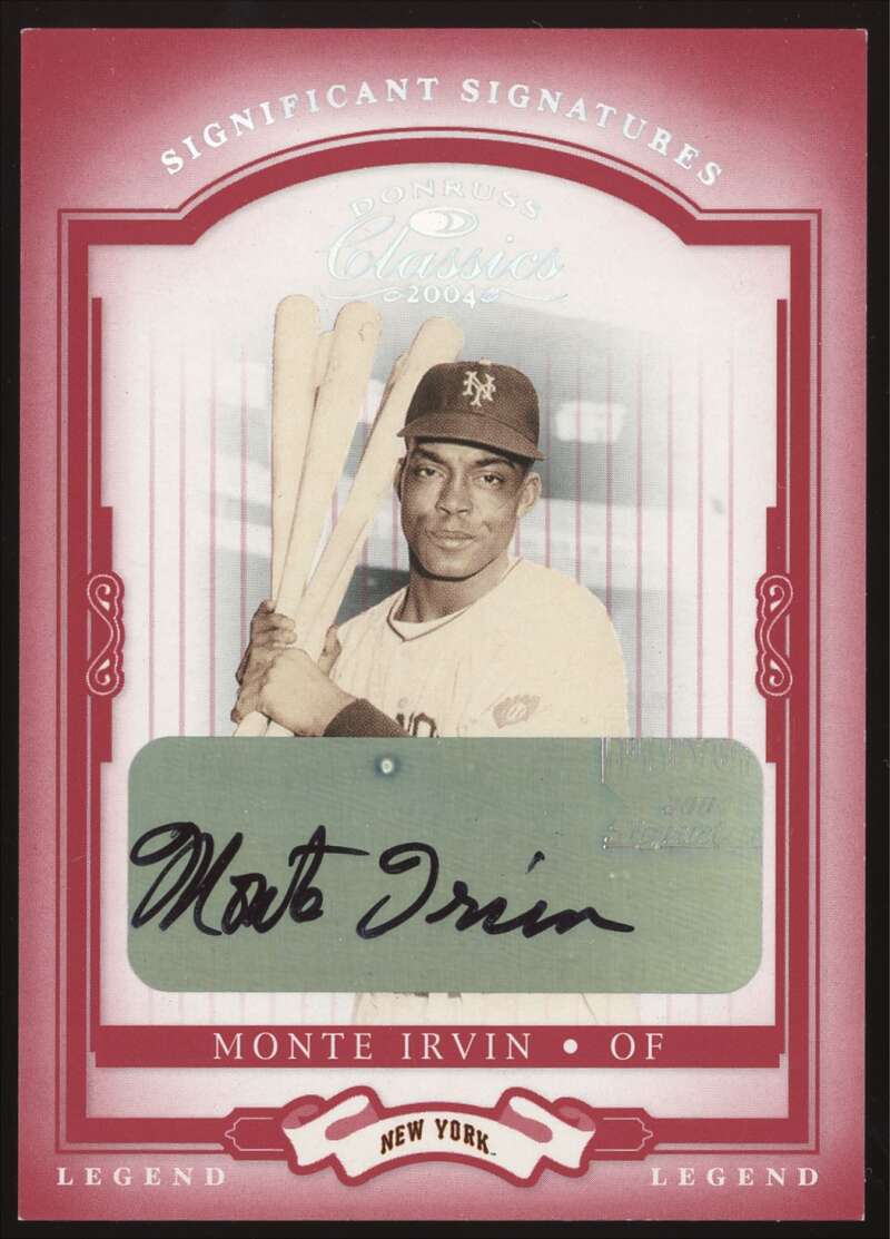 Load image into Gallery viewer, 2004 Donruss Classics Significant Signatures Red Auto Monte Irvin #166 New York Giants /100  Image 1
