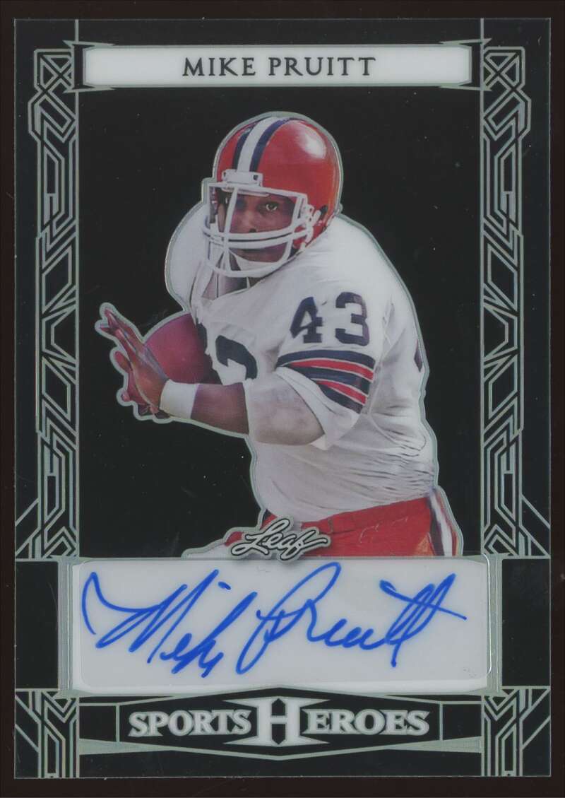 Load image into Gallery viewer, 2024 Leaf Sports Heroes Black Shimmer Auto Mike Pruitt #BA-MP1 Cleveland Browns /49 Image 1
