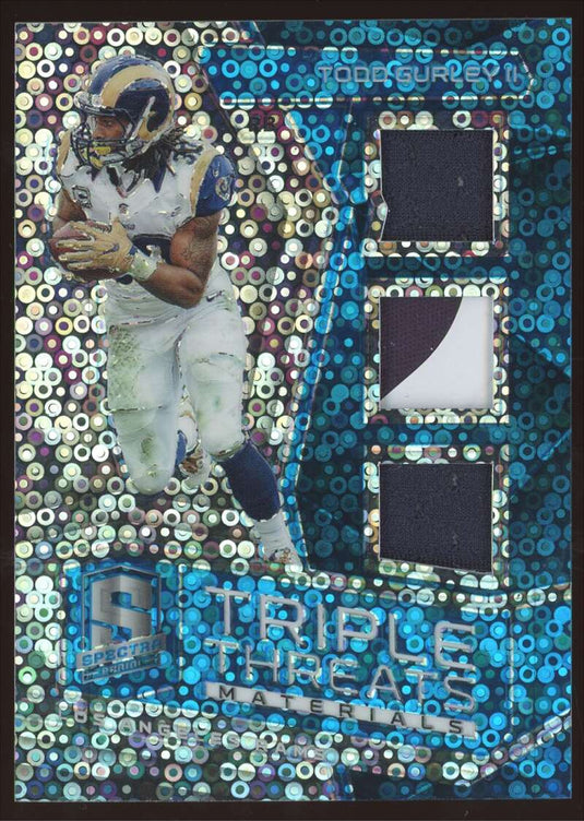 2017 Panini Spectra Triple Threats Neon Blue Todd Gurley