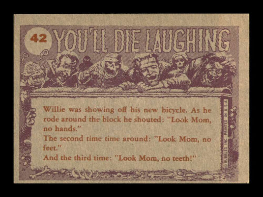 1959 Topps You'll Die Laughing Sure makes you look ugly