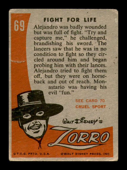 1958 Topps Zorro Fight for Life 