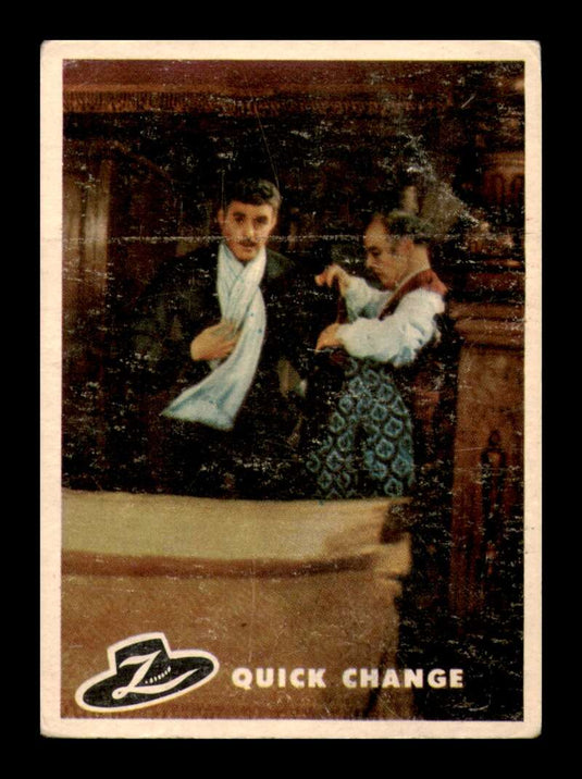 1958 Topps Zorro Quick Change #77 Crease Image 1