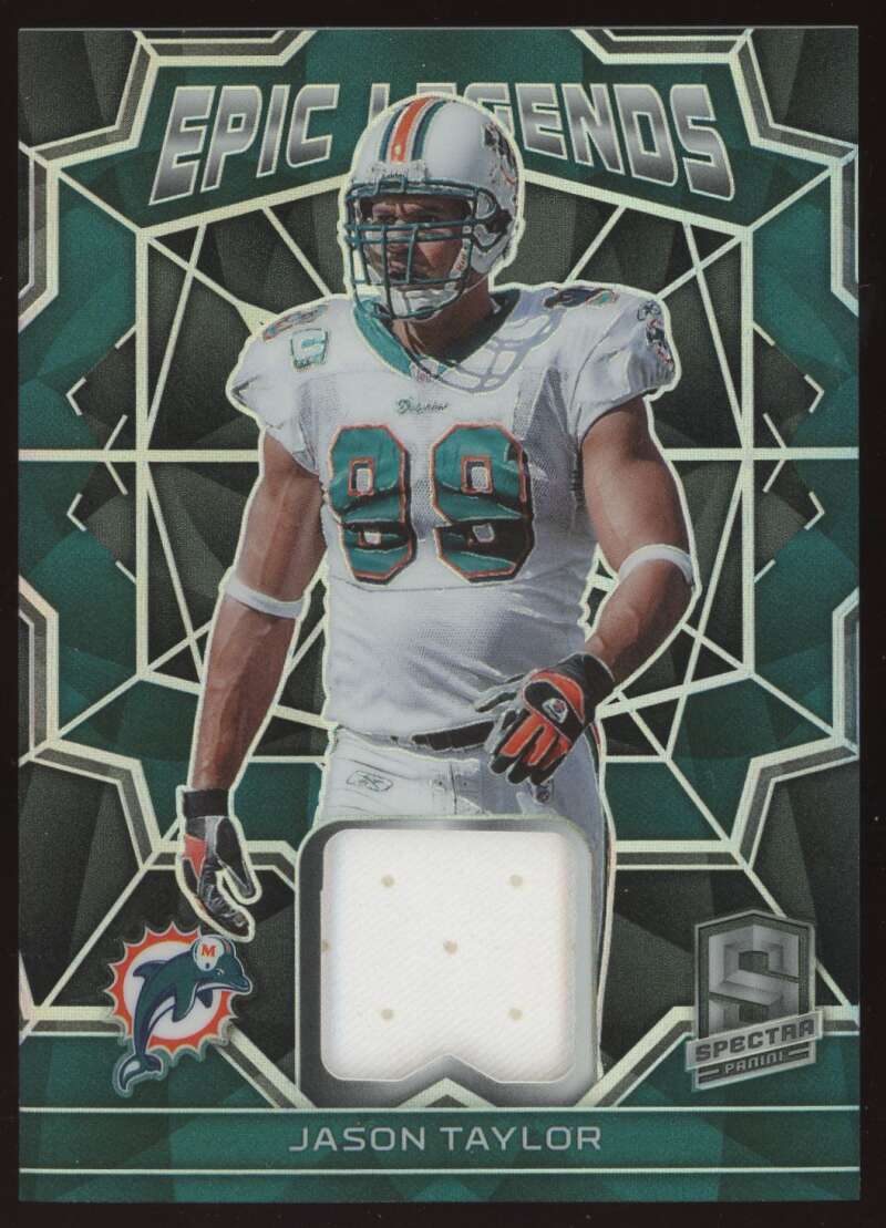 Load image into Gallery viewer, 2022 Panini Spectra Epic Legends Jason Taylor #ELM-JTA Miami Dolphins Patch Relic /99  Image 1
