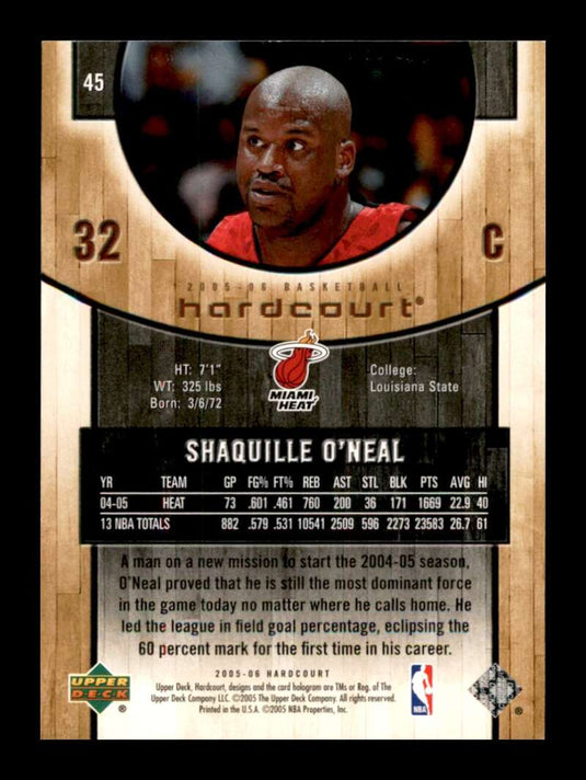 2005-06 Upper Deck Hardcourt Shaquille O'Neal 