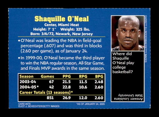 2005 Sports Illustrated For Kids Shaquille O'Neal 