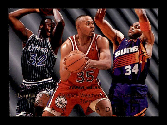 1994-95 Fleer Team Leaders Shaquille O'Neal Clarence Weatherspoon Charles Barkley 