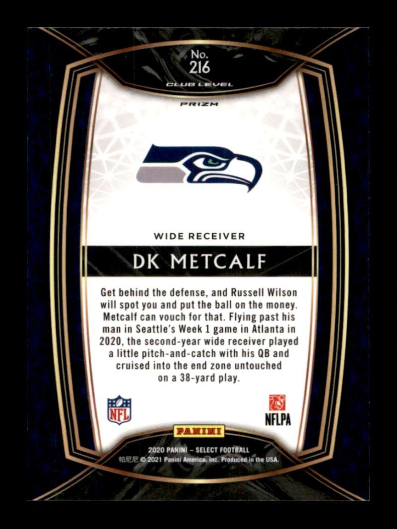 Load image into Gallery viewer, 2020 Panini Select Silver Prizm DK Metcalf #216 Seattle Seahawks  Image 2
