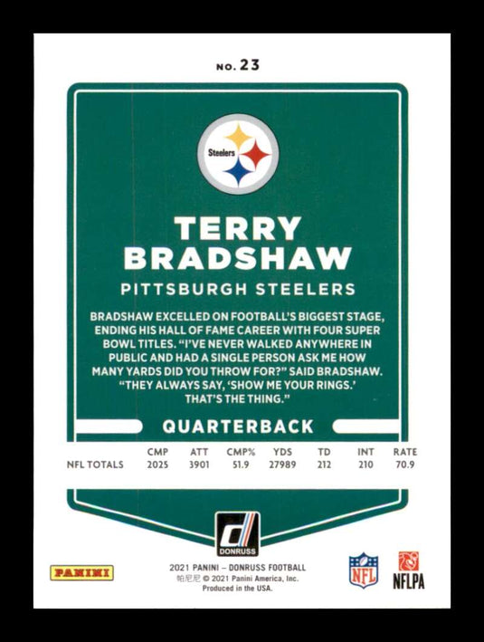 2021 Donruss Press Proof Red Terry Bradshaw 