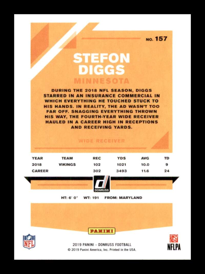 Load image into Gallery viewer, 2019 Donruss Press Proof Blue Stefon Diggs #157 Minnesota Vikings  Image 2
