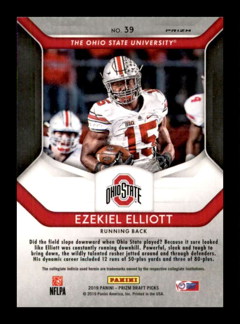 Load image into Gallery viewer, 2019 Panini Prizm Draft Blue Prizm Ezekiel Elliott #39 Ohio State Buckeyes  Image 2
