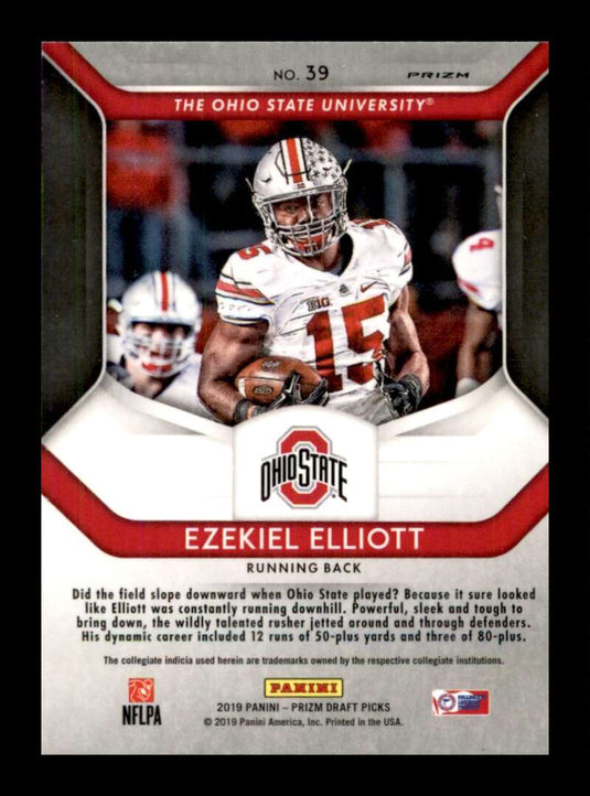 2019 Panini Prizm Draft Blue Prizm Ezekiel Elliott 