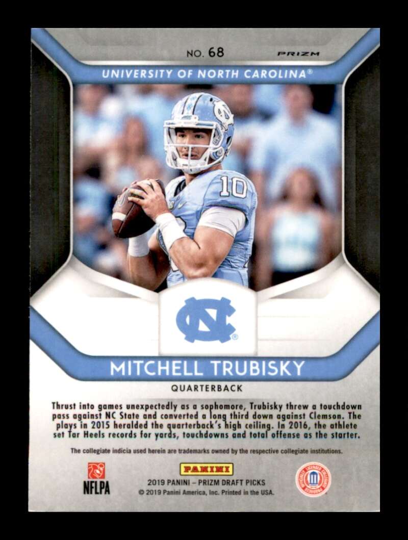 Load image into Gallery viewer, 2019 Panini Prizm Draft Blue Prizm Mitchell Trubisky #68 North Carolina Tar Heels  Image 2
