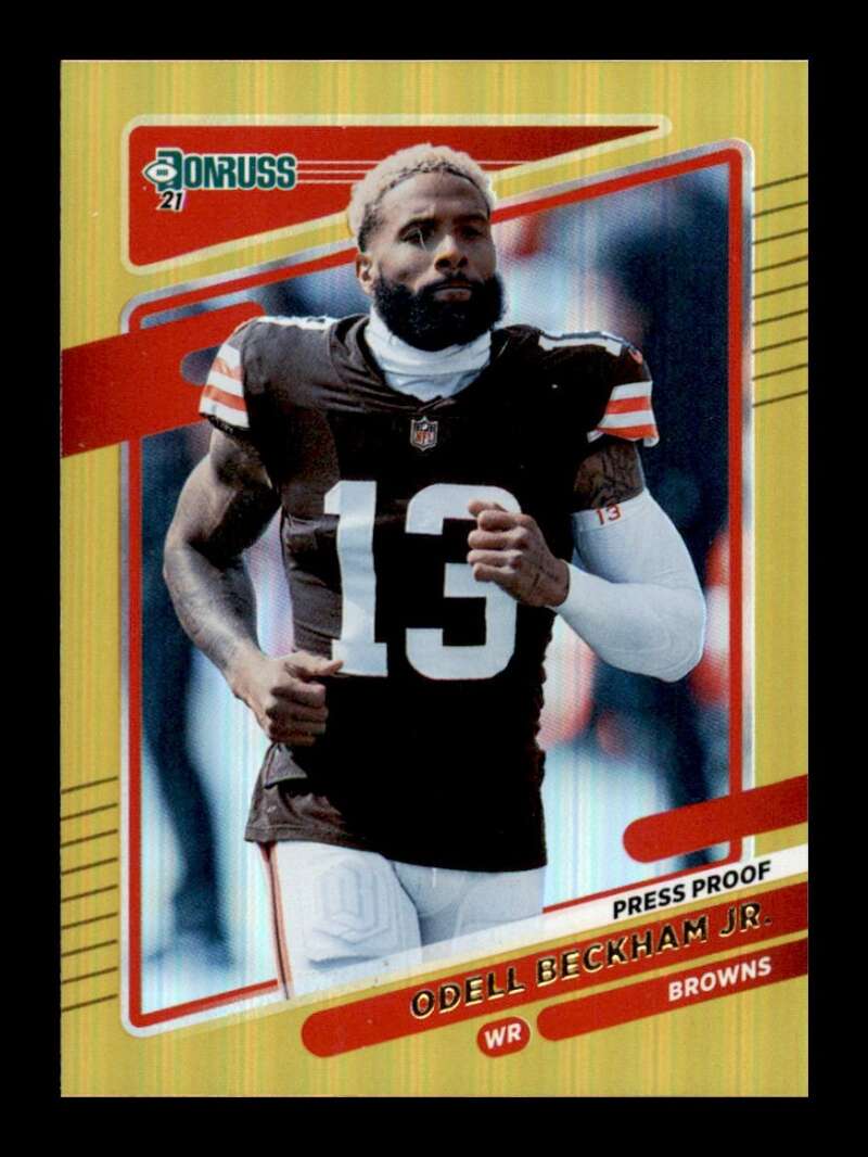 Load image into Gallery viewer, 2021 Donruss Press Proof Gold Odell Beckham Jr. #198 Cleveland Browns Image 1
