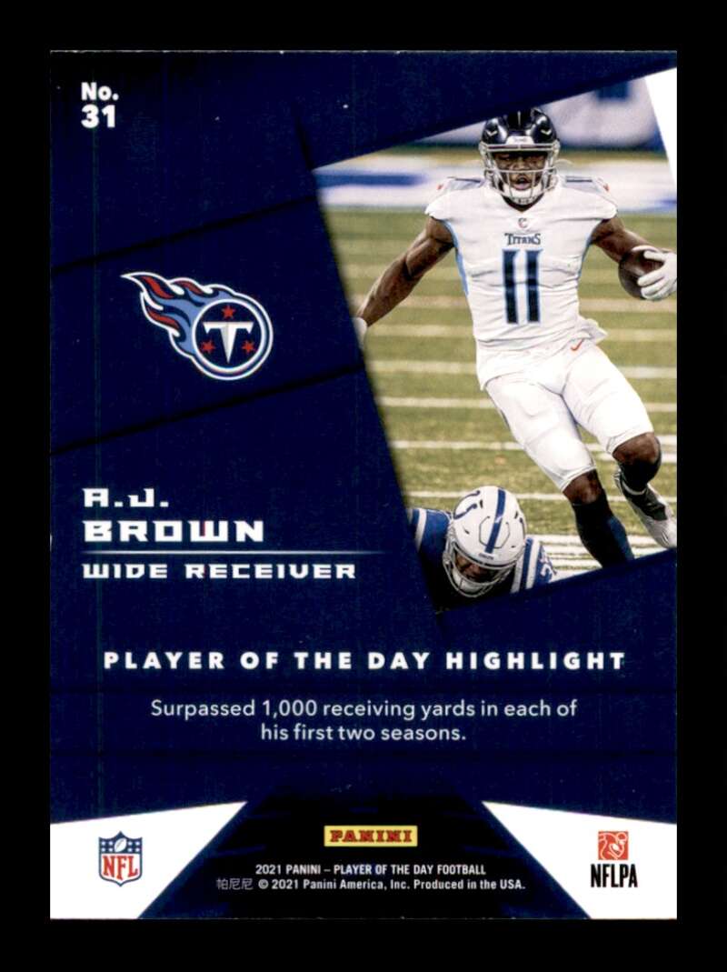 Load image into Gallery viewer, 2021 Panini Player of the Day Silver A.J. Brown #31 Tennessee Titans  Image 2
