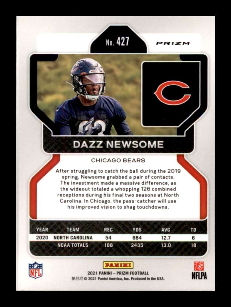 Load image into Gallery viewer, 2021 Panini Prizm Orange Lazer Prizm Dazz Newsome #427 Chicago Bears Rookie RC  Image 2
