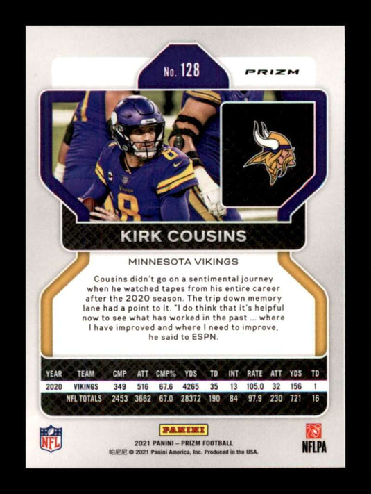 2021 Panini Prizm Red Cracked Ice Prizm Kirk Cousins 