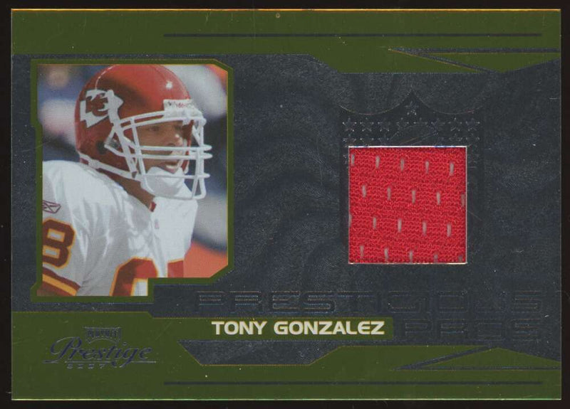 Load image into Gallery viewer, 2007 Playoff Prestige Prestigious Pros Patch Gold Tony Gonzalez #PP-8 Kansas City Chiefs /50  Image 1
