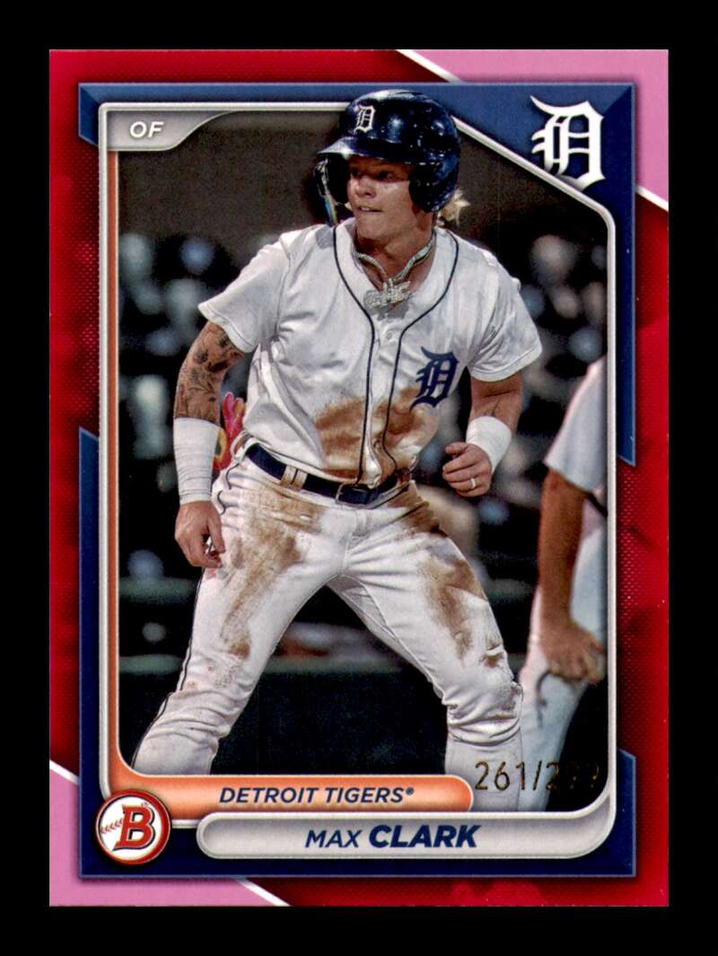 Load image into Gallery viewer, 2024 Bowman Prospects Fuchsia Max Clark #BP-74 Detroit Tigers /299  Image 1
