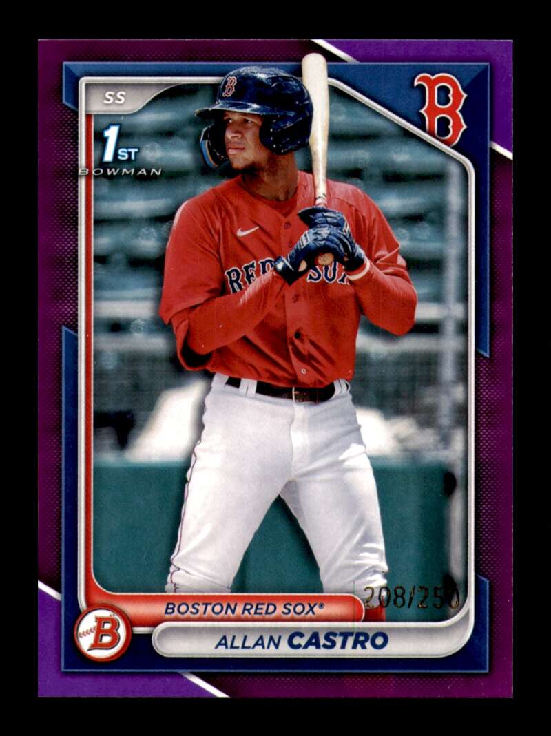 Load image into Gallery viewer, 2024 Bowman Prospects Purple Allan Castro #BP-14 Boston Red Sox /250  Image 1
