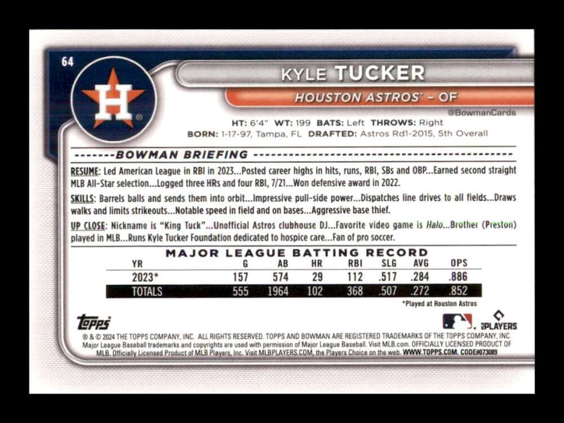 Load image into Gallery viewer, 2024 Bowman Kyle Tucker #64 Houston Astros  Image 2
