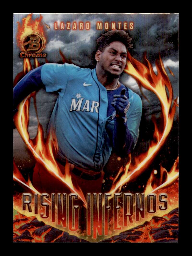 Load image into Gallery viewer, 2024 Bowman Rising Infernos Lazaro Montes #RI-19 Seattle Mariners Rookie RC  Image 1
