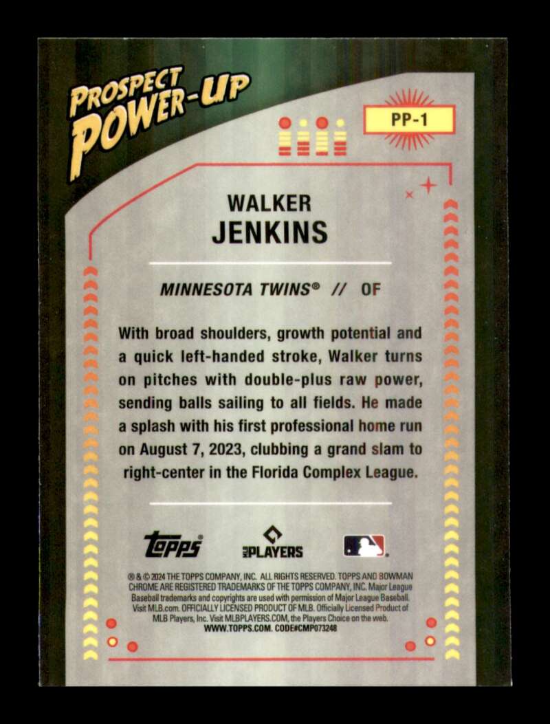 Load image into Gallery viewer, 2024 Bowman Prospect Power-Up Walker Jenkins #PP-1 Minnesota Twins Image 2
