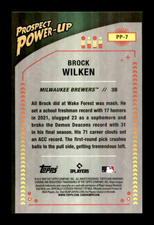 2024 Bowman Prospect Power-Up Brock Wilken 