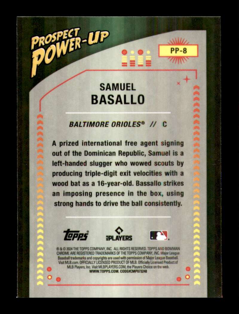 Load image into Gallery viewer, 2024 Bowman Prospect Power-Up Samuel Basallo #PP-8 Baltimore Orioles Image 2
