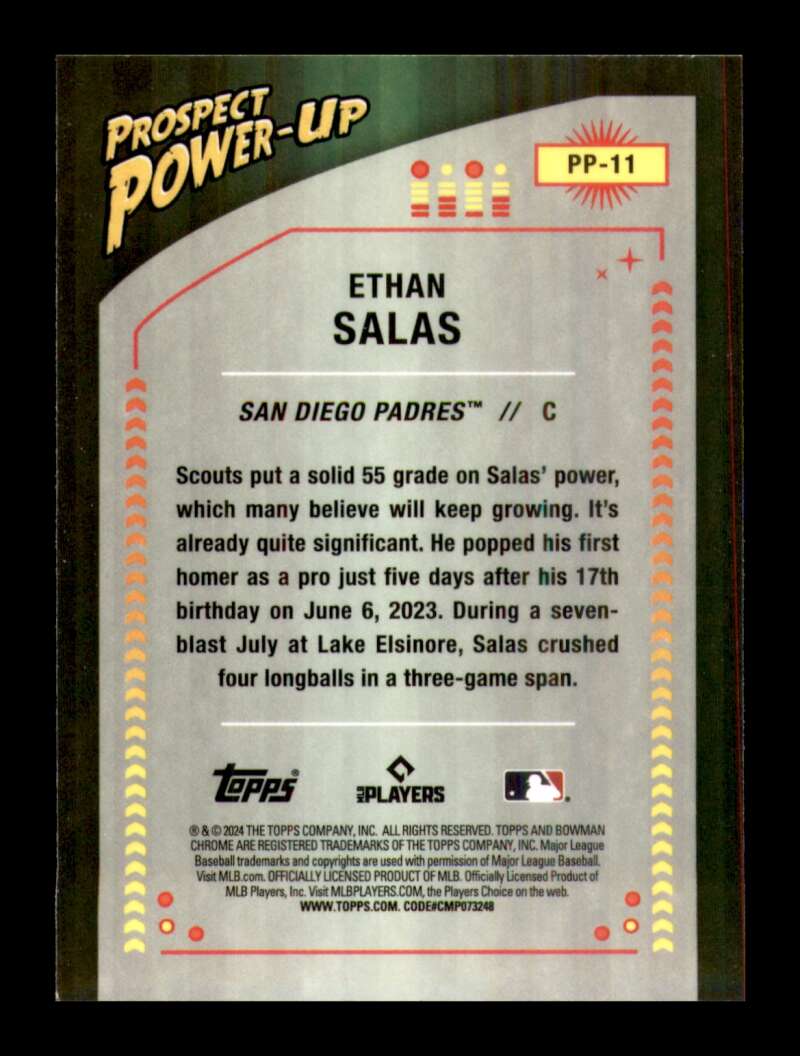Load image into Gallery viewer, 2024 Bowman Prospect Power-Up Ethan Salas #PP-11 San Diego Padres Image 2

